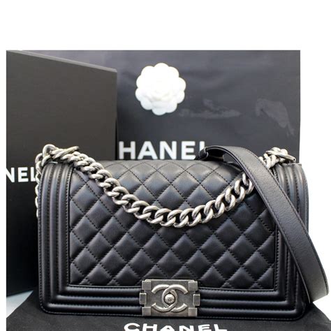 chanel medium black patent boy bag|chanel boy bag price.